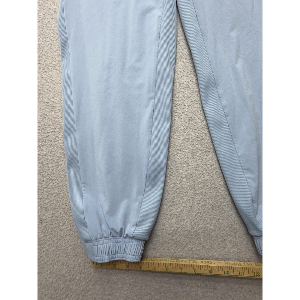 Athleta Jogger Pants Womens 10 Blue Elastic Waist Stretch Ribbed Ankle Pockets - Picture 5 of 11
